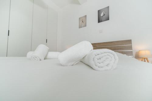 Ένα ή περισσότερα κρεβάτια σε δωμάτιο στο 1 bedroom flat in Aglatzia