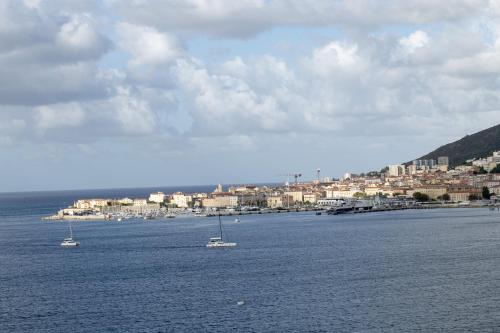 a large body of water with boats in it at Mare e Vista in Ajaccio