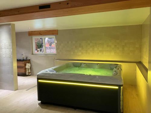 a hot tub in the middle of a room at Gîte La mésange charbonnière in Lohr