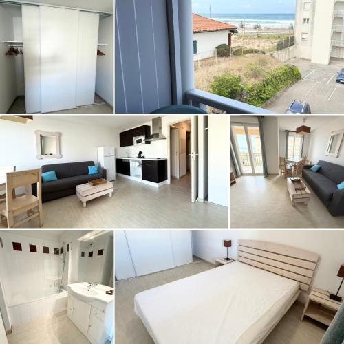 a collage of photos of a living room and a house at Ocean Escape Mimizan Beach in Mimizan-Plage