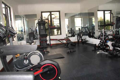 a gym with lots of equipment in a room at Mysore House - Nanyuki in Nanyuki