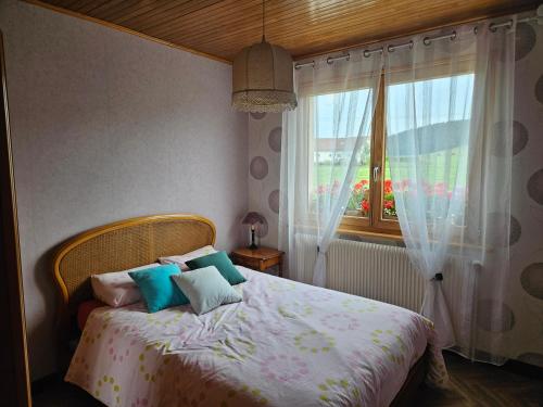 Postel nebo postele na pokoji v ubytování La chaux