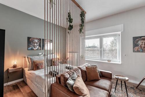 Χώρος καθιστικού στο Modernes Apartment im Erdgeschoss