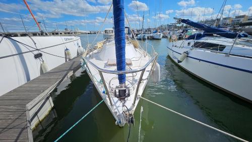 a group of boats docked at a dock at Lisbon Barco Classic 25 Expo in Lisbon