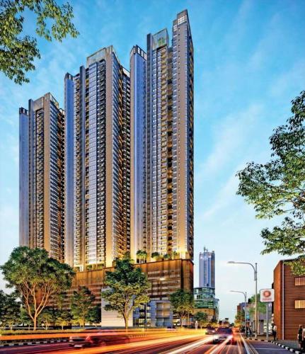 a rendering of a large building in a city at YAKA Trizen Luxury Apartments - 53rd and 51st Floor with Stunning Views in Colombo