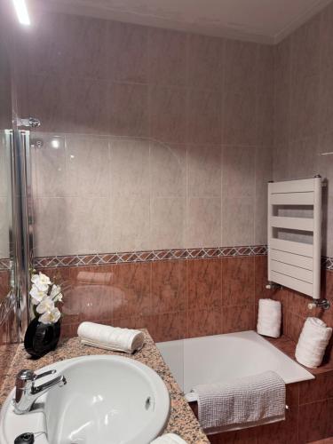 a bathroom with a sink and a shower at Jose s place in Alfena