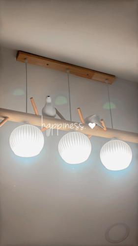 a group of lights hanging from a ceiling at Cana Garden Minimal 4 in Satun