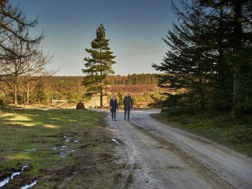two people walking down a dirt road at 5 star holiday home in Hovborg-By Traum in Hovborg