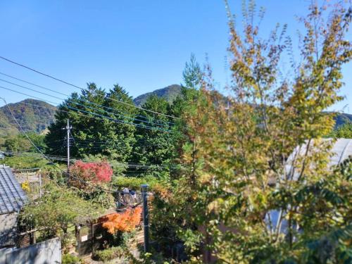 a view of trees and mountains in the background at 一棟貸切別荘 神氣龍 in Sagamihara