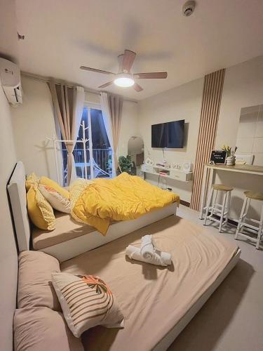 TV a/nebo společenská místnost v ubytování Cozy New Studio with Free Pool- near Airport & Beaches
