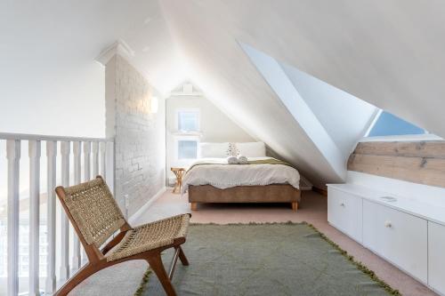 Ένα ή περισσότερα κρεβάτια σε δωμάτιο στο Scarborough Family Beach House