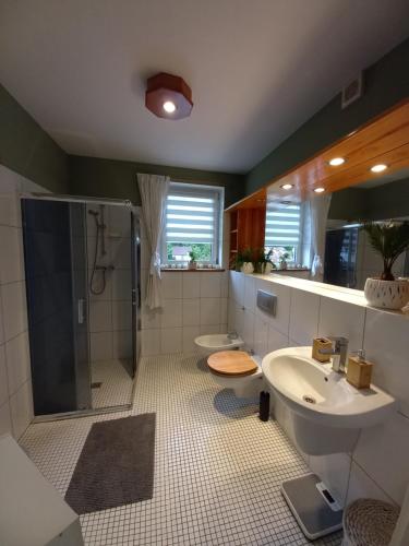 Ένα μπάνιο στο Wakacyjne mieszkanko