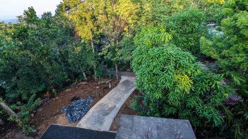 an overhead view of a walkway in a garden at Kavi Guest Belihuloya in Belihul Oya