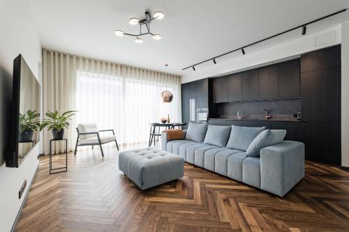 Posezení v ubytování Elegant Seaview Flat in Noblessner