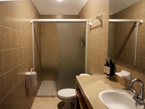 Koupelna v ubytování Las Jaras Aguas Termales