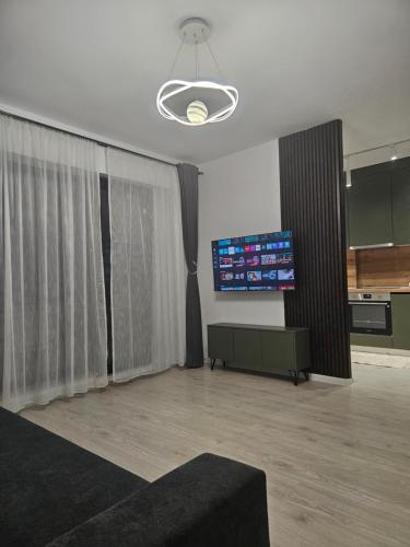 TV a/nebo společenská místnost v ubytování Tiam Apartment Pipera - with Private Parking