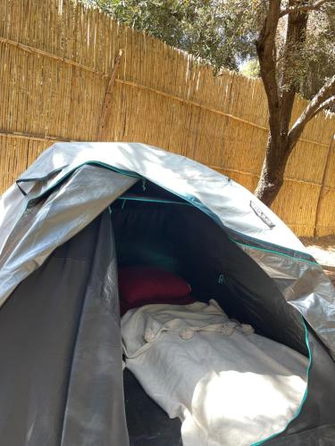 a person sleeping in a tent at Afra Camp -- Paradise Valley in Agadir