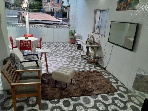 Χώρος καθιστικού στο apartamento-cobertura