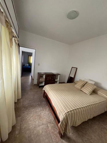 a bedroom with a bed and a desk in it at Milli in Gualeguaychú