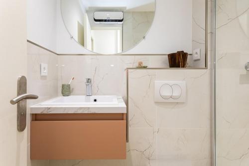 Et badeværelse på Lovely terrace apartment in LGM