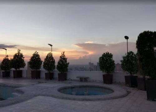 a group of potted trees on the roof of a building at Elly's Place in Quezon City