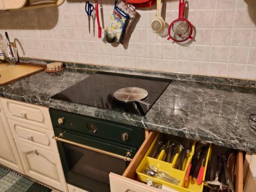 Kuchyň nebo kuchyňský kout v ubytování Villa Maria 3 floors independent with garage