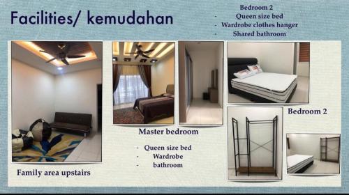 a collage of pictures of a room at Casa Innova Homestay, Bertam Penang in Kepala Batas