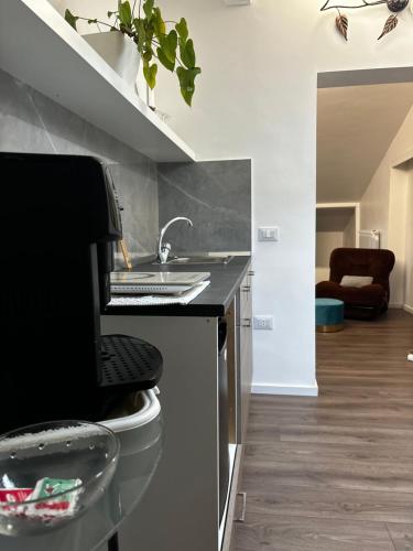 a kitchen with a sink and a counter at Boutique House in Benevento