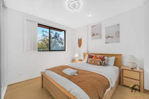 Fairfield Convenient City View 2 Bedroom Apartmentにあるベッド