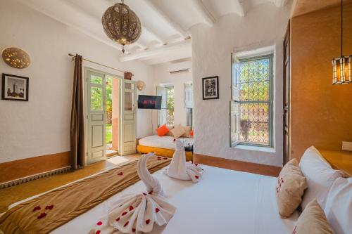 Katil atau katil-katil dalam bilik di Villa Dar 55 - Berber House