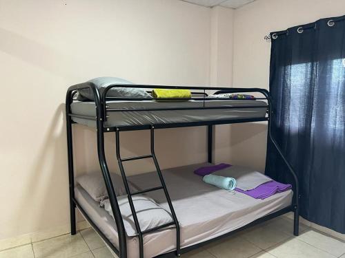 a room with two bunk beds in a room at HOSTAL BLUE OASIS AQUAMAr in Colón