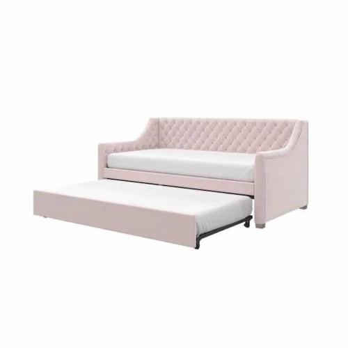 a white bed frame with a white mattress at CanaanLand in Littleton