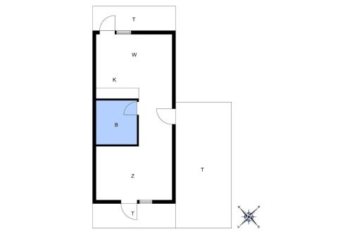 a floor plan of a house with at 5505-Gudhjem-Kirkevej-10-Lejl-20 in Gudhjem