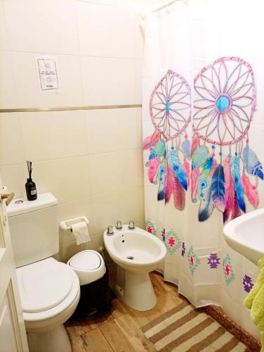 Koupelna v ubytování Privilegio Hostel