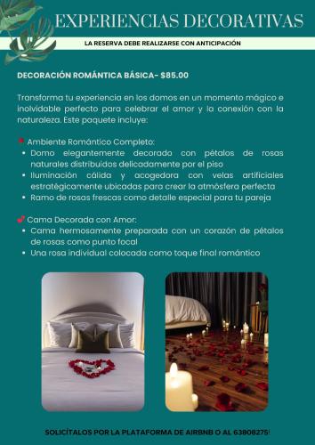 a poster of a bed with candles on it at Los Domos Panamá Aire in Alto del Mamey