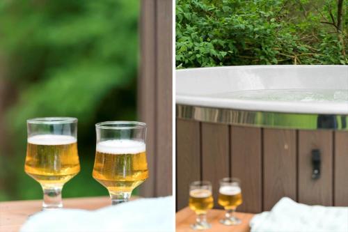 a couple of glasses of beer sitting on a table at LF11124-Struer-Vesterkaervej-24 in Struer
