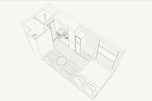 a sketch of a living room at Stayfy Paju K-hills in Paju
