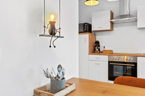 Η κουζίνα ή μικρή κουζίνα στο Elegantes Refugium in Düren