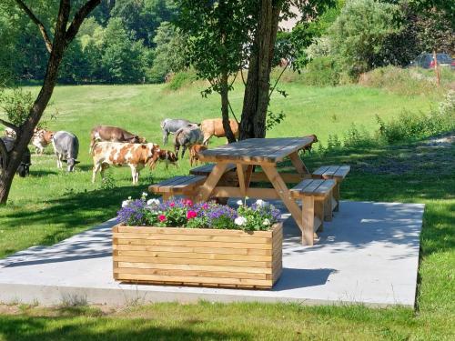 Ein Garten an der Unterkunft Gîte Les Longs Prés