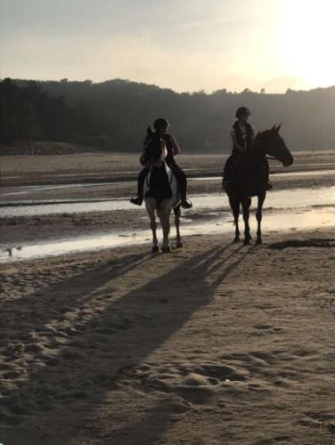 two people are riding horses on the beach at Maison Jazharra -SPA - 6 - 8 pers - Proche Golf in Frehel