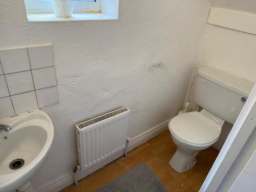 a bathroom with a toilet and a sink at Comfortable Room 4 in Avonmouth