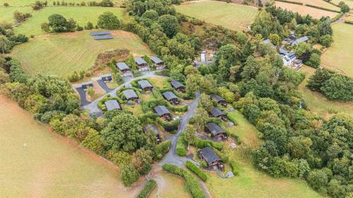 an aerial view of an estate with a group of homes at Sunny View in Rhayader
