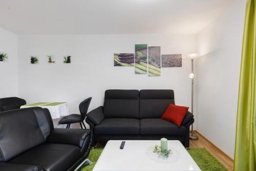a living room with a couch and a table at Schweizer Grenze in Waldshut-Tiengen