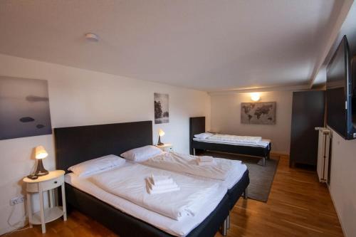 a bedroom with two beds in a room at Ferienhaus Malte in Braunlage
