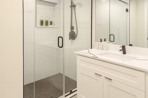 Et badeværelse på 1BR Gym and Parking - On Rvrwalk - Pet-friendly