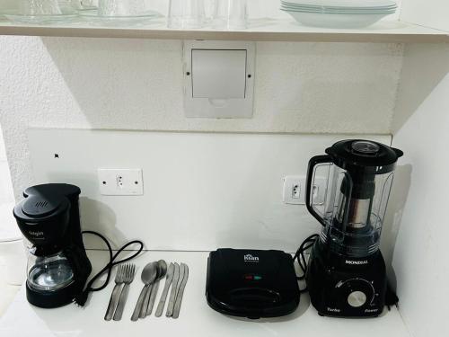 Kuchyň nebo kuchyňský kout v ubytování Studio espaçoso e confortável em São Paulo ZN