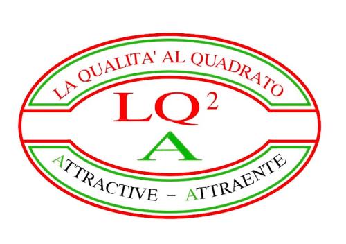 a stamp with the text la autoria autoria al quaternario logo at LA QUALITA' AL QUADRATO in Turin