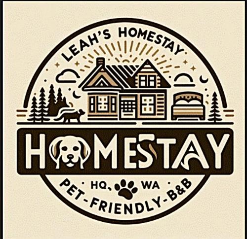 a logo for ahmasyhayhmasyhayhmasyhmasy at Leah's Homestay in Hoquiam in Hoquiam