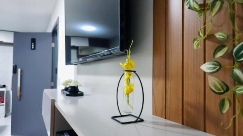 Kuchyň nebo kuchyňský kout v ubytování Flat-Apartamento completo e com ótima localização em João Pessoa-Jampa