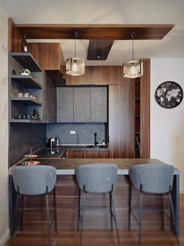 Kuchyň nebo kuchyňský kout v ubytování Apartman Bulevar